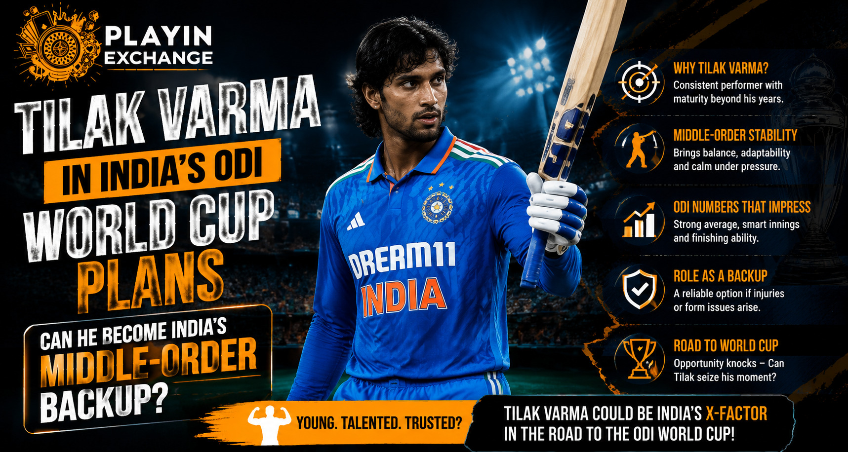 Tilak Varma in India’s ODI World Cup Plans: Can He Become India’s Middle-Order Backup?