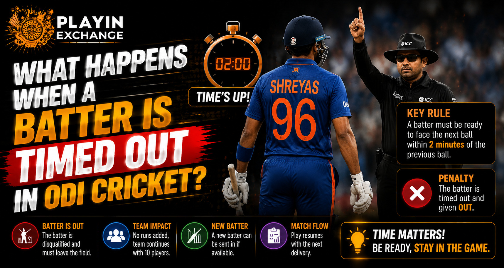 What Happens When a Batter Is Timed Out in ODI Cricket?