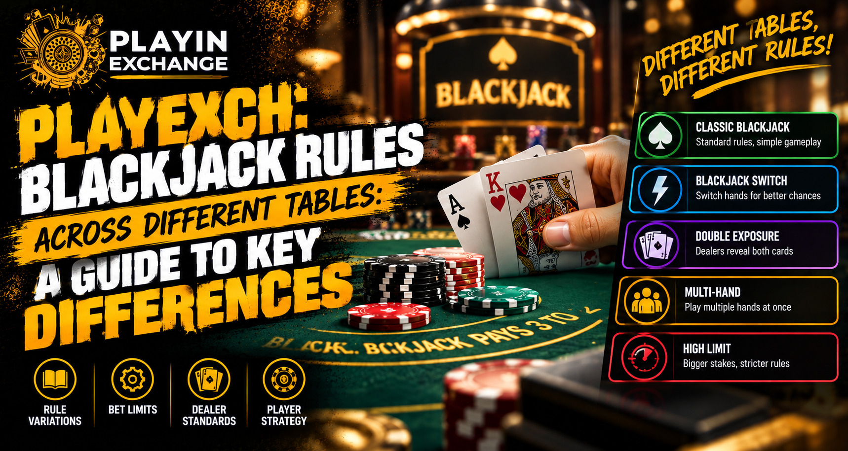Playexch: Blackjack Rules Across Different Tables: A Guide to Key Differences