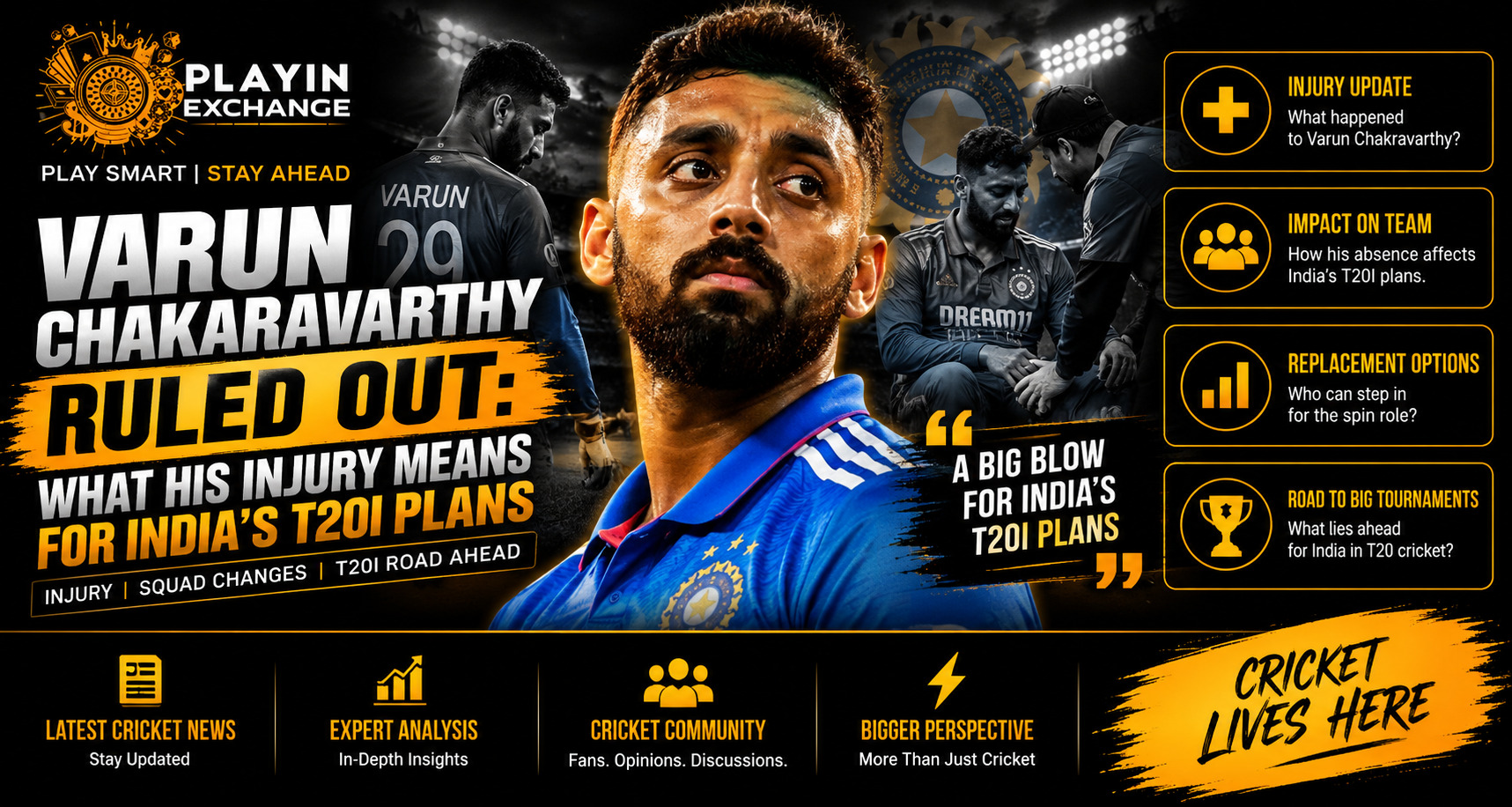 Varun Chakaravarthy Ruled Out: What His Injury Means for India’s T20I Plans